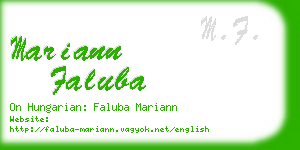 mariann faluba business card